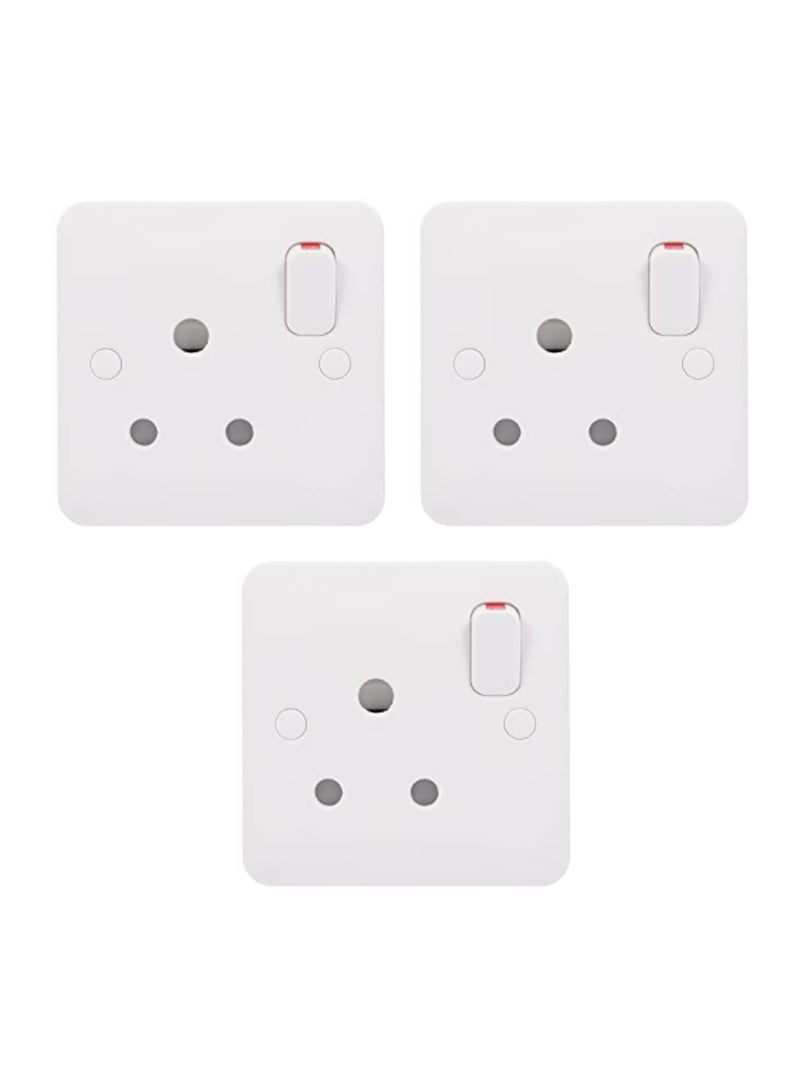 Schneider Electric Schneider Electric GGBL3090 Lisse Moulded Socketoutlet, 15A, 1 Gang, Matt White - Pack of 3 