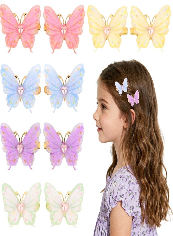 Wecoe 10 Pack Butterfly Hair Clips for Girls, Adorable Heart - Embellished Sparkling Fairy - like Clips Delicate Hair Decor Princess Accessories for Girls and Women - Image 1