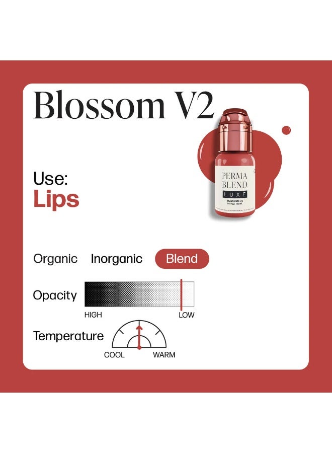 Perma Blend Lip Pigment – Perma Blend Luxe Blossom 15ml | Professional Permanent Makeup Lip Blush Tattoo Ink | High Retention, Vegan, True-to-Tone Healing Semi-Permanent Lip Color | SKU: LXBLSMV21/2-S - Image 3