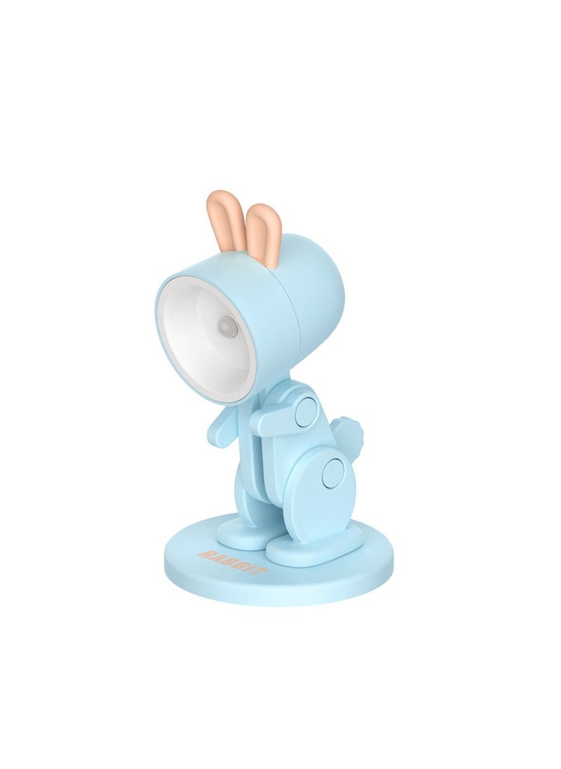 Generic - Macaron Mini Desk Lamp Creative DIY Night Light LED Cute Pet Desktop Cartoon Dinosaur Ornaments Ins Student Gift Creative Gift Ornaments (Magnetic Rabbit-Blue) - Image 1