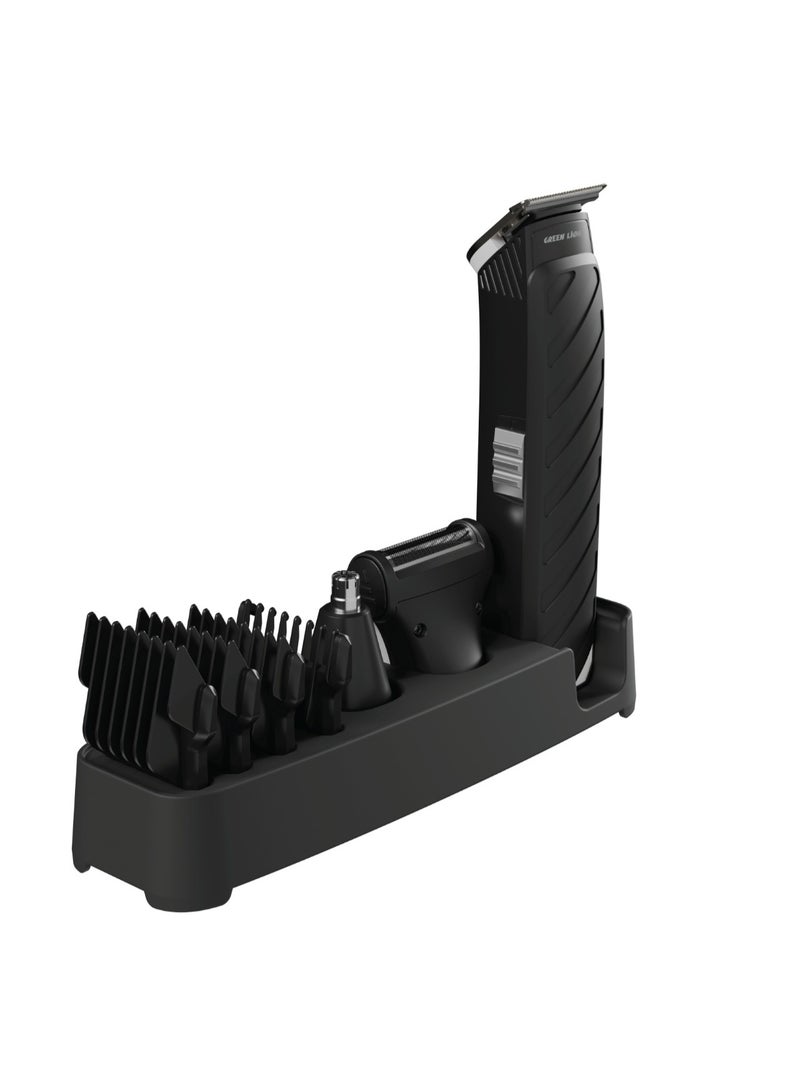 GREEN LION Trim Core 3 - Hair, Beard, Nose Trimmer with 90 min Working Time & 4 Comb Size / Stainless Steel / 7200 RPM Motor / Storage Base / Corded & Cordless - Black - Image 1