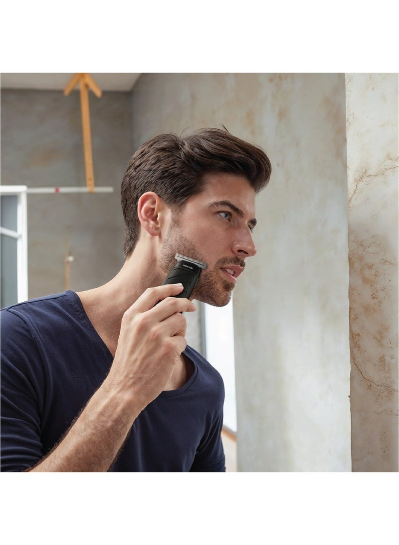GREEN LION Trim Core 3 - Hair, Beard, Nose Trimmer with 90 min Working Time & 4 Comb Size / Stainless Steel / 7200 RPM Motor / Storage Base / Corded & Cordless - Black - Image 2