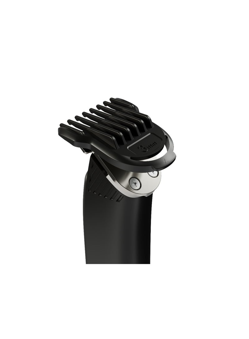 GREEN LION Trim Core 3 - Hair, Beard, Nose Trimmer with 90 min Working Time & 4 Comb Size / Stainless Steel / 7200 RPM Motor / Storage Base / Corded & Cordless - Black - Image 3