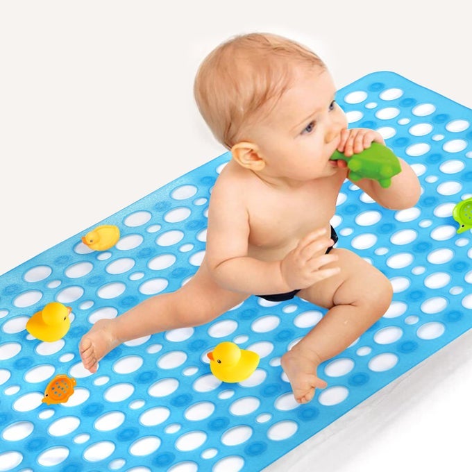 BATH MAT FOR TUB 30 X 17 INCH NON SLIP BATHTUB MAT MACHINE WASHABLE SHOWER MAT WITH SUCTION CUPS QUICK DRAIN BATHTUB MAT FOR BATHROOM