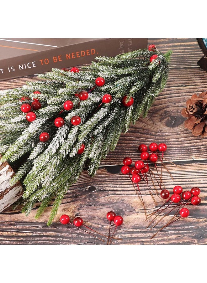 DIYASY 100 Pcs Artificial Holly Berries, Mini 10 Mm Christmas Fake Berries With Wire Stems Xmas Red Berry Stems Picks For Christmas Tree Decorations Wreath Craft Wedding Party Decor  - Image 4