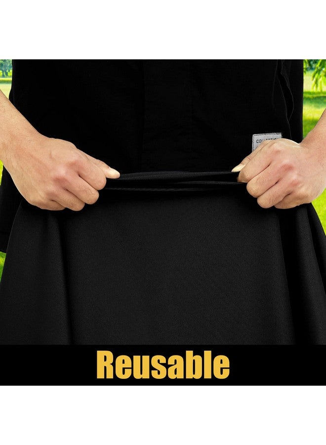 smiry مفرش طاولة مستطيل من سميري، مفرش طاولة مرن مقاوم للماء، مناسب للطاولات بطول 6 أقدام، غطاء طاولة من البوليستر قابل للغسل، مناسب للنزهات والتخييم والأنشطة الخارجية (أسود، 30 بوصة × 72 بوصة) - Image 3