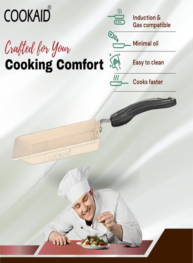 Cookaid Neo Glide Series Non Stick PTFE Tosty 13 cm| Aluminium Body| ISI Certified | Cream - Image 4