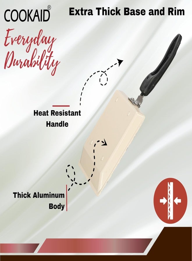 Cookaid Neo Glide Series Non Stick PTFE Tosty 13 cm| Aluminium Body| ISI Certified | Cream - Image 3