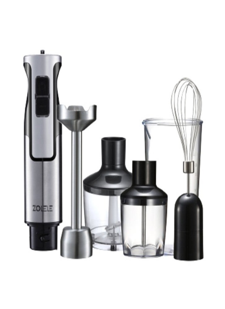 ZOLELE Hand Blender Stainless Steel Blades,5-in-1  Functionality for Blending,Chopping,Whisking,1200W,8 Speeds for Baby Food,Juice HB1200-Sliver/Black  - Image 2