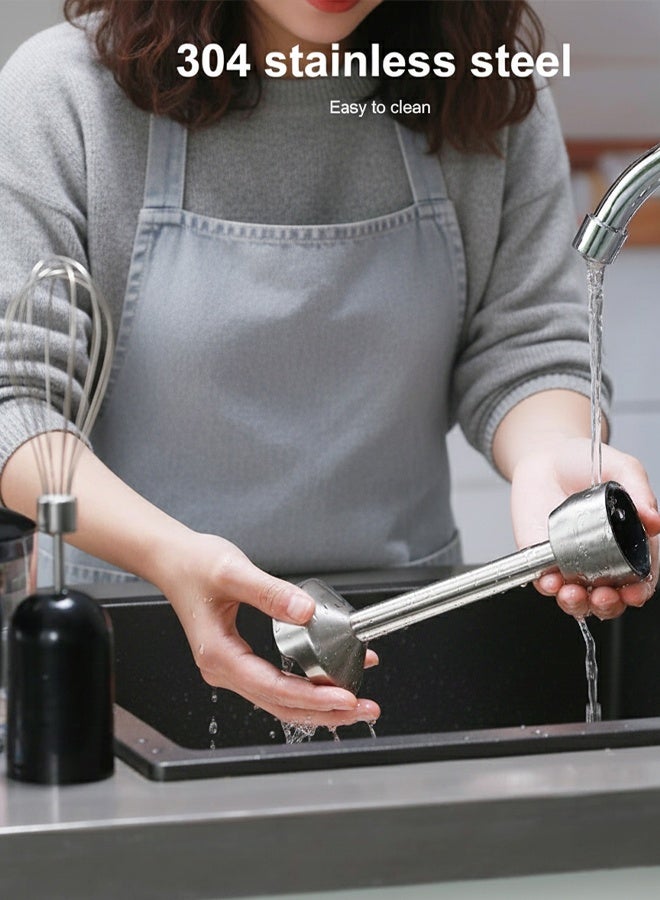 ZOLELE Hand Blender with Stainless Steel Blades, 5-in-1 Multifunctional Design for Blending, Chopping & Whisking, 1200W, 8 Speed Settings, Ideal for Baby Food & Juices – Model HB1200, Silver/Black - Image 4