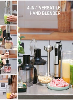 ZOLELE Hand Blender Stainless Steel Blades,5-in-1  Functionality for Blending,Chopping,Whisking,1200W,8 Speeds for Baby Food,Juice HB1200-Sliver/Black  - Image 3
