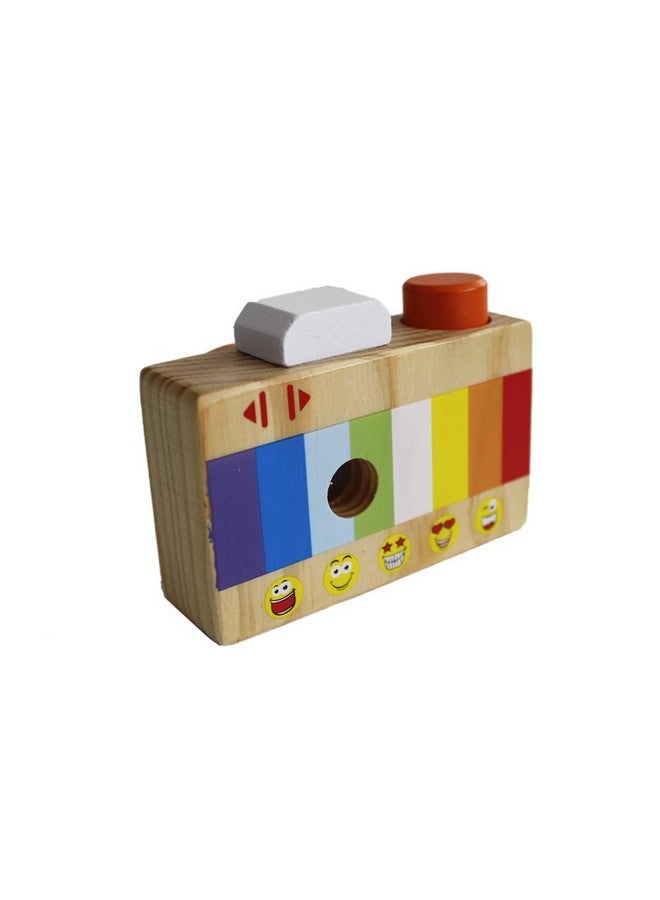 GoodPlay Cartoon Mini Wooden Camera Toy With Multi Prism Kaleidoscope Pictures Lens Portable Camera For Children Toddlers (Carrying In The Hand) - Image 3