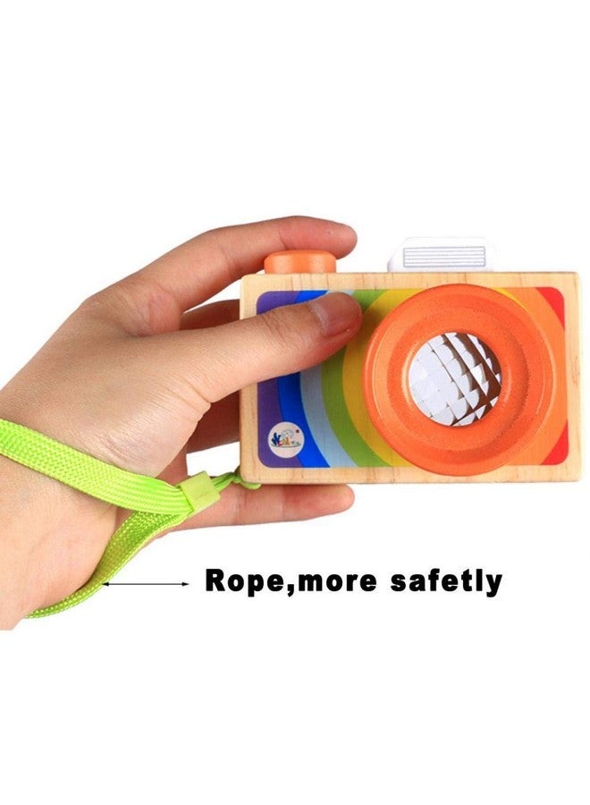 GoodPlay Cartoon Mini Wooden Camera Toy With Multi Prism Kaleidoscope Pictures Lens Portable Camera For Children Toddlers (Carrying In The Hand) - Image 5