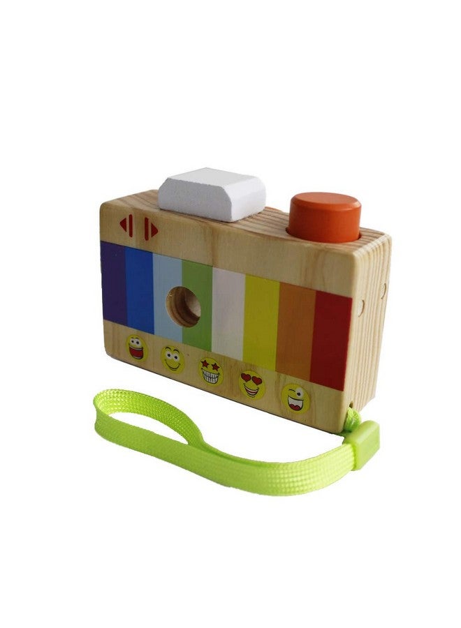 GoodPlay Cartoon Mini Wooden Camera Toy With Multi Prism Kaleidoscope Pictures Lens Portable Camera For Children Toddlers (Carrying In The Hand) - Image 4