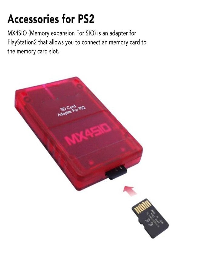 Zunate MX4SIO SIO2SD Reader Adapter, Hand Made Stable Replacement MX4SIO TF Adapter for (Red) - Image 2