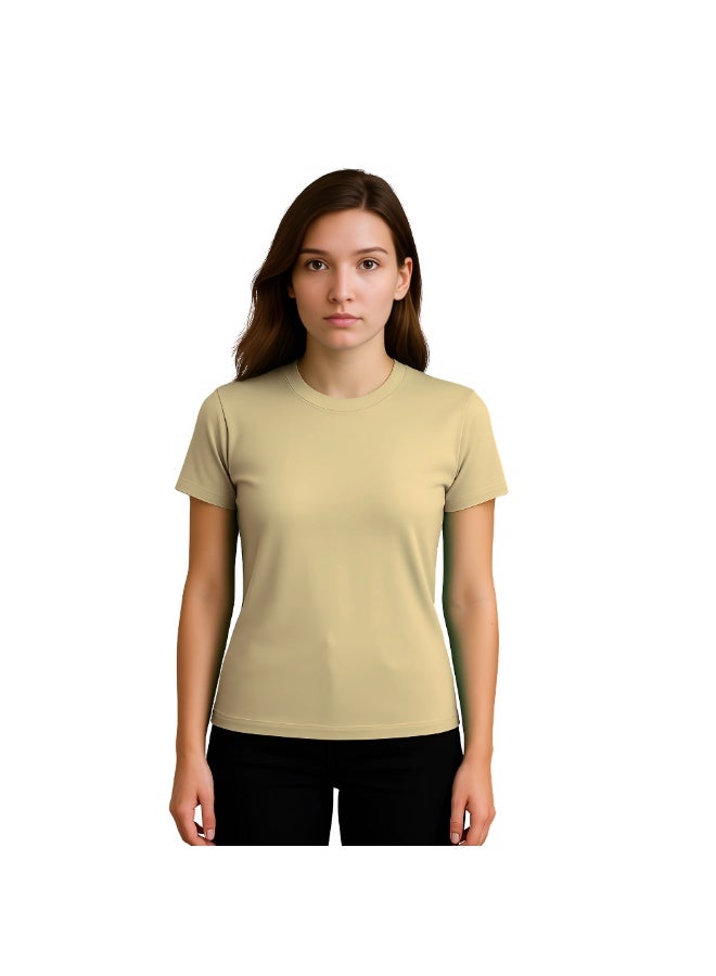 PRINTSHOP4ME Adult Round Neck Combed Women's T Shirt 190 GSM Pure Cotton Basic Colors - Image 1