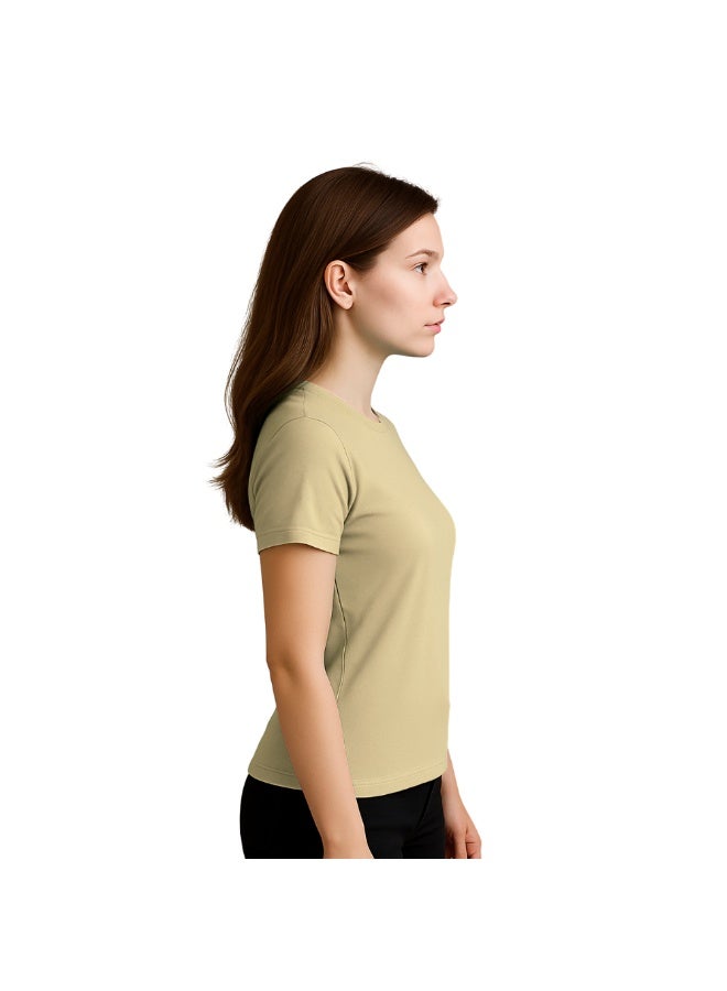 PRINTSHOP4ME Adult Round Neck Combed Women's T Shirt 190 GSM Pure Cotton Basic Colors - Image 4