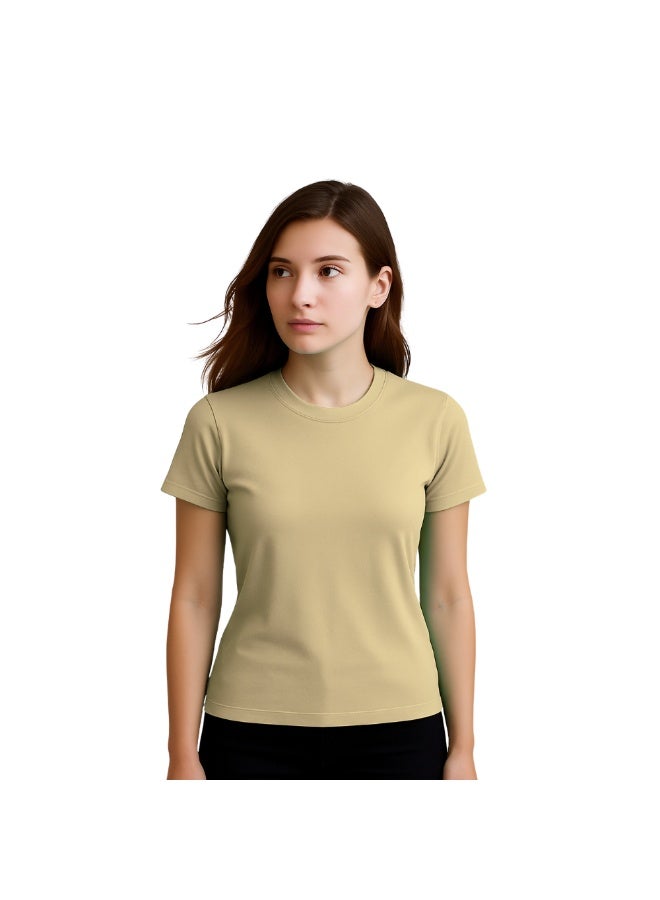 PRINTSHOP4ME Adult Round Neck Combed Women's T Shirt 190 GSM Pure Cotton Basic Colors - Image 2