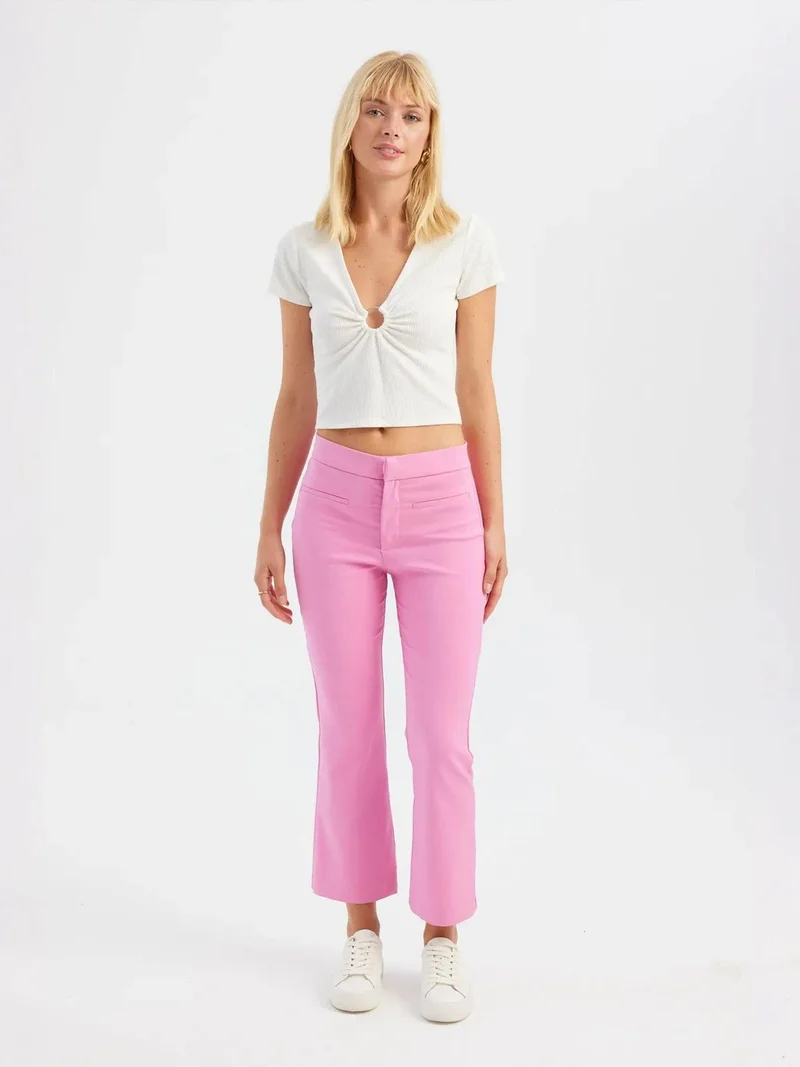 HICCUP V Neck Short Sleeve Top with a Ruched Detail