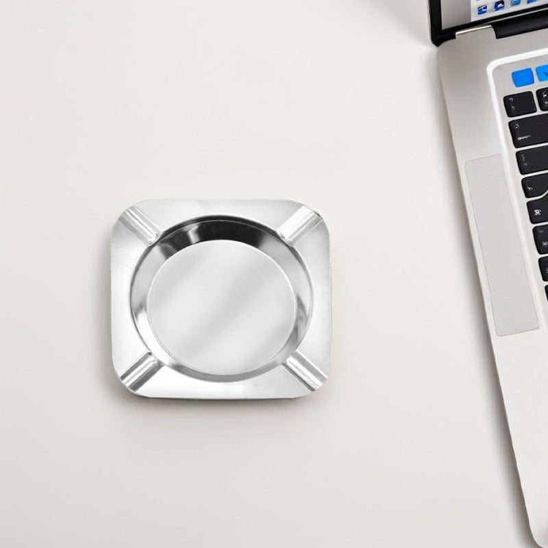 12 Pcs Stainless Steel Ashtrays Creative Anti Drop Indoor Outdoor Ash Holders - Image 5