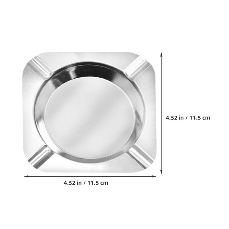 12 Pcs Stainless Steel Ashtrays Creative Anti Drop Indoor Outdoor Ash Holders - Image 3