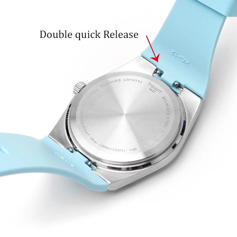 Bluejw 11mm 12mm Double Quick Release Liquid Silicone Watch Strap for Tisso Prx 35mm 40mm Watch Replacement Rubber Watchband ized - Image 4