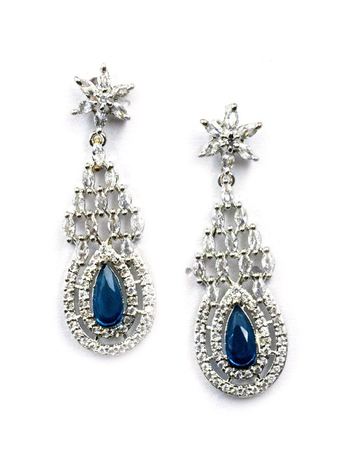 StileAdda Silver-Plated CZ-Studded Necklace and Earrings Set - Image 4