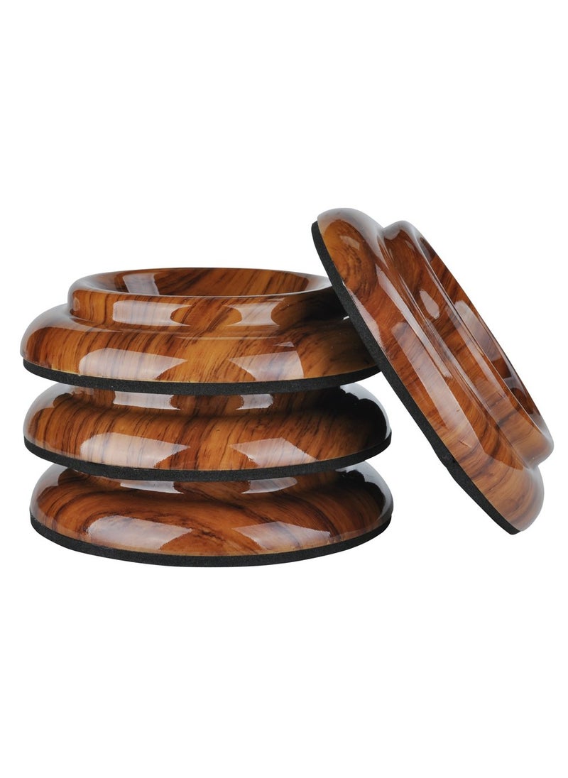 PUNK PUNK ABS Upright Piano Caster Cups Set of 4 Slip Resistant Leg Protector Rosewood 
