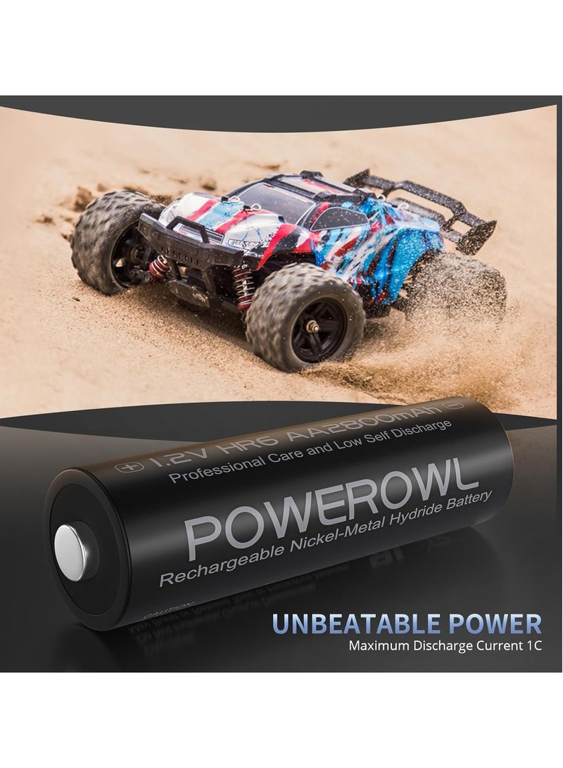 PUJIMAX 8 x AA POWEROWL Rechargeable 2800mAh Batteries with 8-Slot PUJIMAX Charger - Image 3
