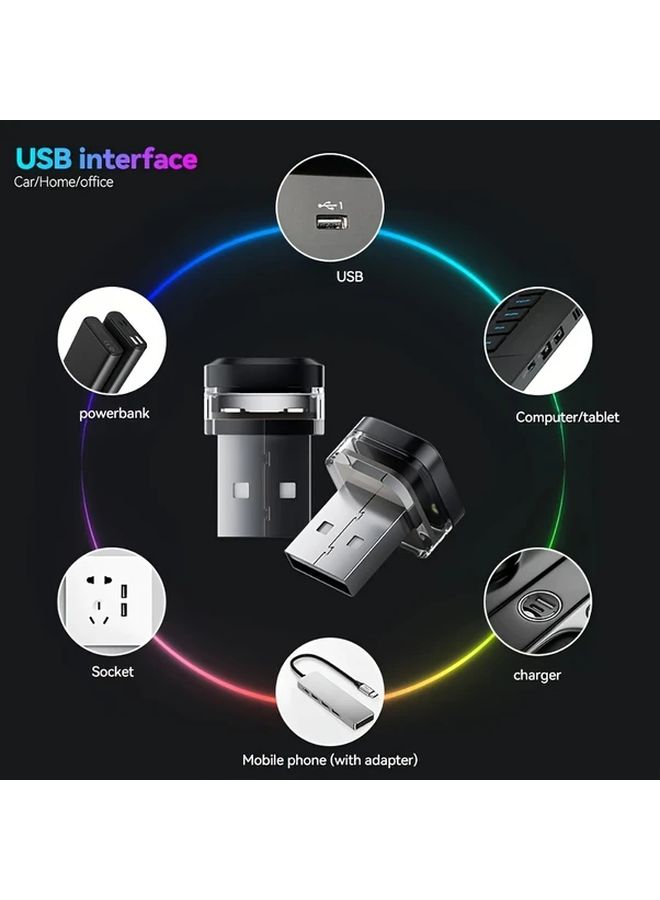 Mini USB Car LED Ambient Light Blue Atmosphere Lamp For Vehicle Interior Decoration - Image 3