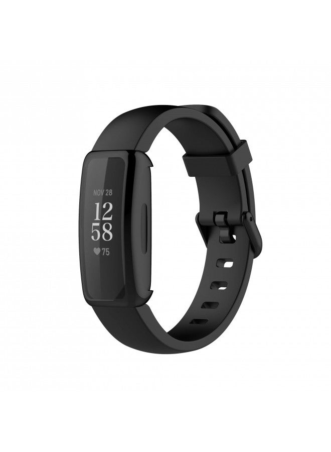 BabyValley BabyValley Case Compatible with Fitbit Inspire 2/Inspire 3 Full Coverage Screen Protector Soft TPU Plated Bumper Shell Protective Cover for Inspire 3/Inspire 2 (Black) - Image 1