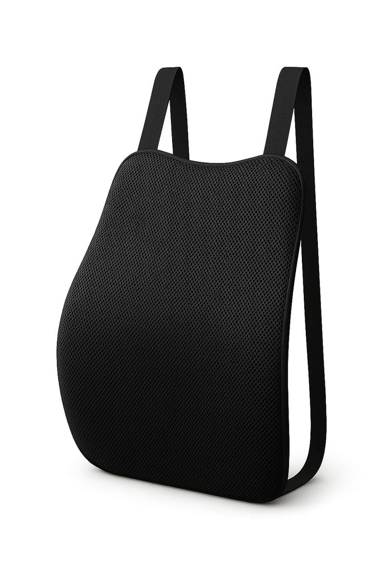 Asmofit وسادة دعم الظهر للسيارة من أسمافيت - مصنوعة من رغوة الذاكرة الطبية - مثالية لمحاذاة العمود الفقري، تخفيف آلام الظهر، وسادة دعم قطنية مريحة للقيادة الطويلة - مناسبة لجميع مقاعد السيارات (أسود) - Image 2