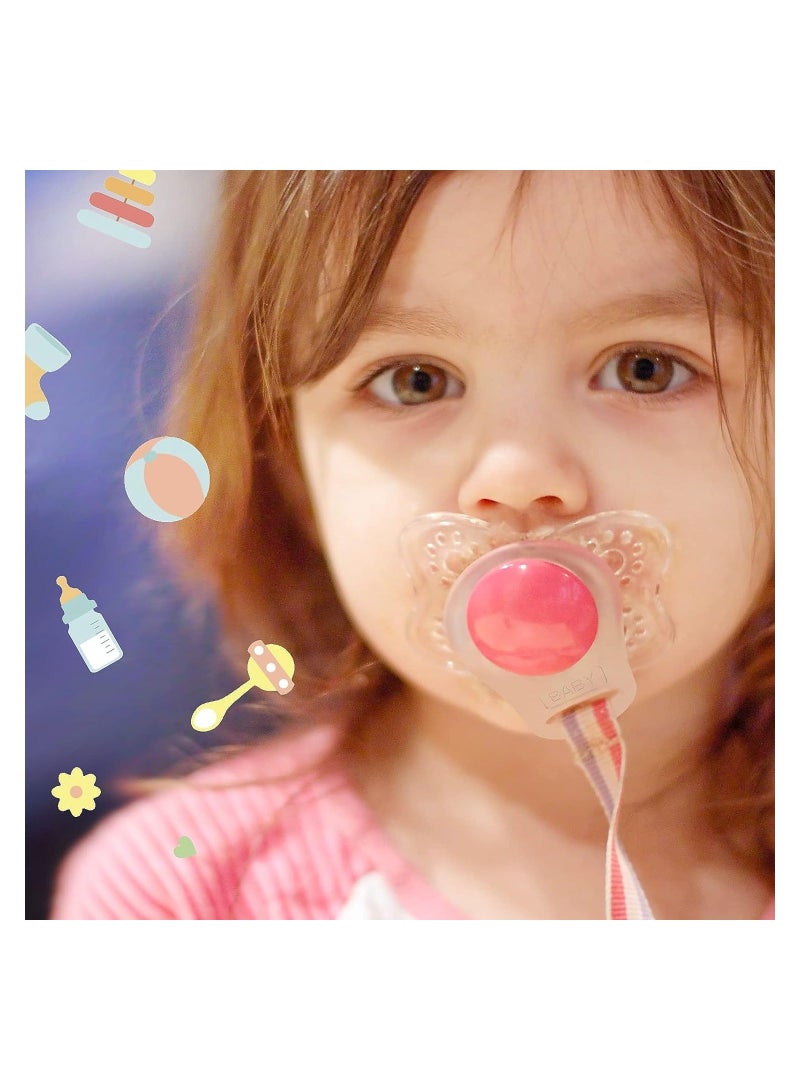 Soft Silicone Baby Pacifier Clips Holders, Transparent Silicone Adapter Rings Holder Baby Nipple Rings, Baby Pacifier Soother Teething Ribbon Clip, 15Pcs - Image 3