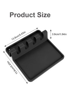 Beauenty Silicone Utensil Rest - BPA-Free, Durable Spoon Rest with Drip Pad - Heat-Resistant Spoon Rest for Stove Top - Spoon Rest for Kitchen Counter(Black)  - Image 2