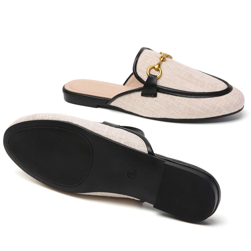 Minorsu Buckle Mules for Women Round Toe Slip On Flats Backless Slides Comfortable Shoes Ladies Loafers - Image 4