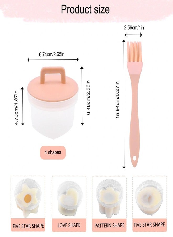 BLLREMIPSUR 5 PCS Egg Poacher Cups, Pink Egg Cooker, Cute Shapes Reusable Egg Molds, Nonstick Egg Poaching Cups for Boiled Eggs Without Shell - Image 2