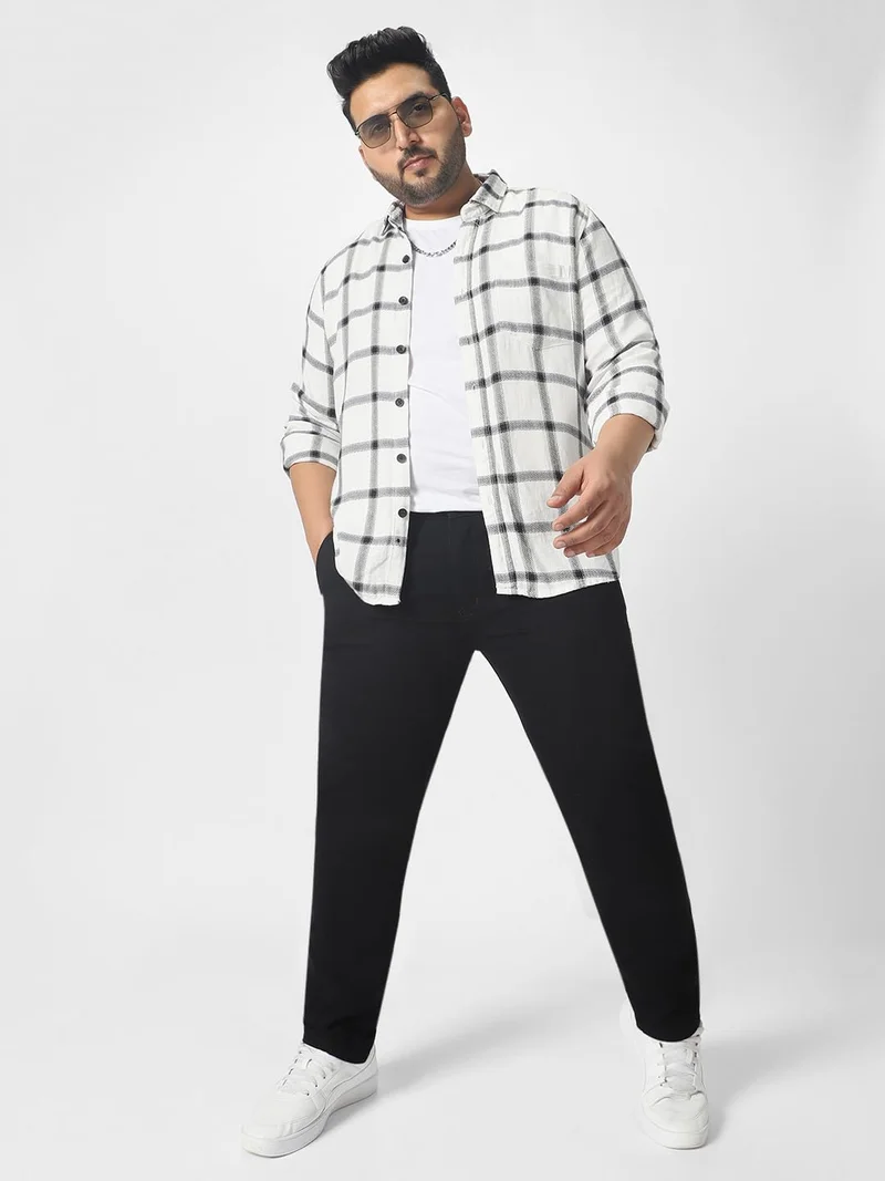 Urbano Fashion  Urbano Plus Men's Black Regular Fit Washed Jeans Stretchable  | Best Price UAE