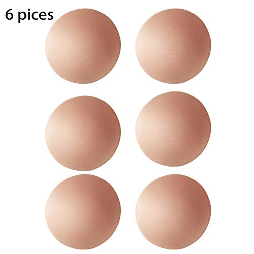 WMugthome 3 Pairs Round Seam Women's Removable Sports Yoga Bra pad, Bikini Top Bra Pads Insert (Beige,A Cup) - Image 5
