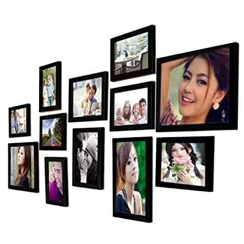 Stuthi Arts Wall Wood MDF Photo Frame (Black,12 Photos) - Image 3