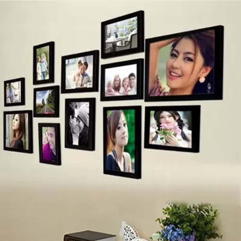 Stuthi Arts Wall Wood MDF Photo Frame (Black,12 Photos) - Image 5