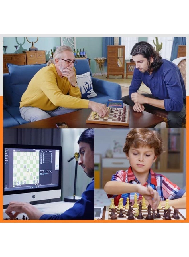 Chessnut Air Electronic Chess Board with AI Handcrafted Wooden Board, LED Indicators, Adaptive Difficulty, Full Piece Recognition Play Online on Major Chess Platforms - Image 3