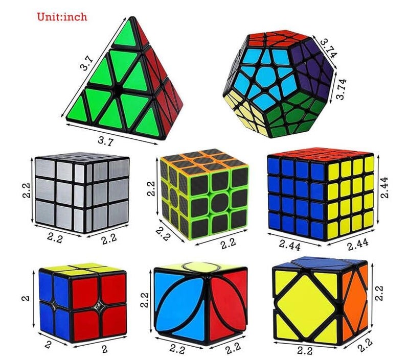 Ahyuan Speed Cube Set Magic Speed Cube Bundle 2x2x2 3x3x3 4x4x4 Cube Pyramid Triangle Cube Dysmorphism Mirror Skew Axis Ivy Megaminx Cube Toys for Kids Adults Style B - Image 5