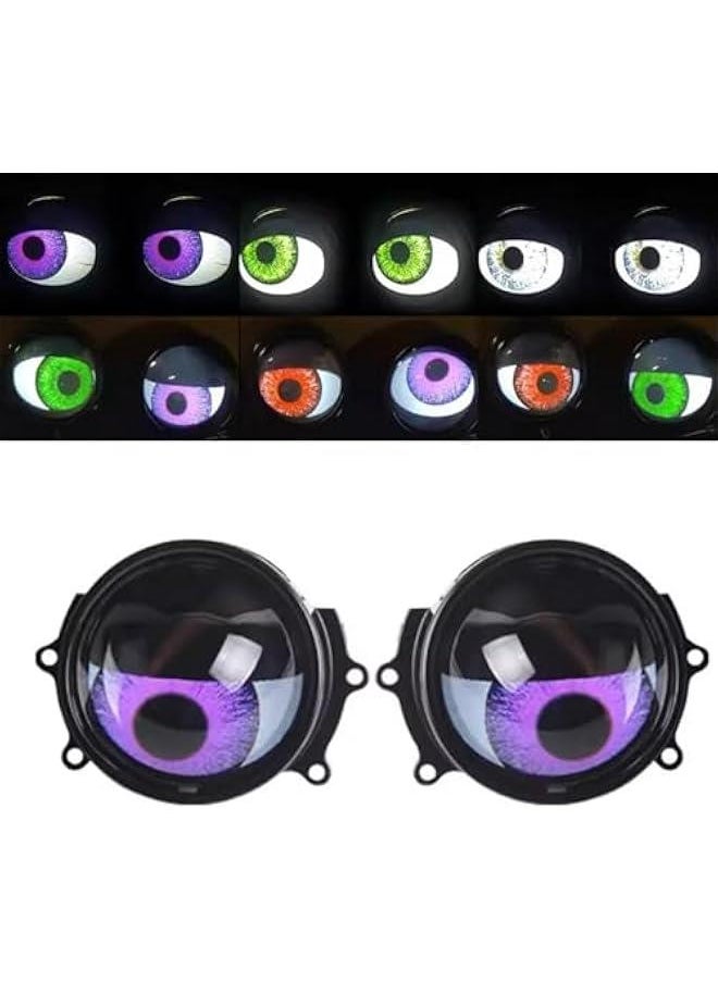 Generic Demon Eye Headlights, 2024 New Dynamic Devil Eye Car Headlights, 12V LED Devil Eye Car Headlight, Assembly Automotive Headlights, Adjustable Devil Eye Auto Car Motorcycle Mi-ni Projector Lens Lamp  - Image 3