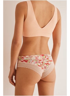women'secret Wide Brazilian panties with floral lace 