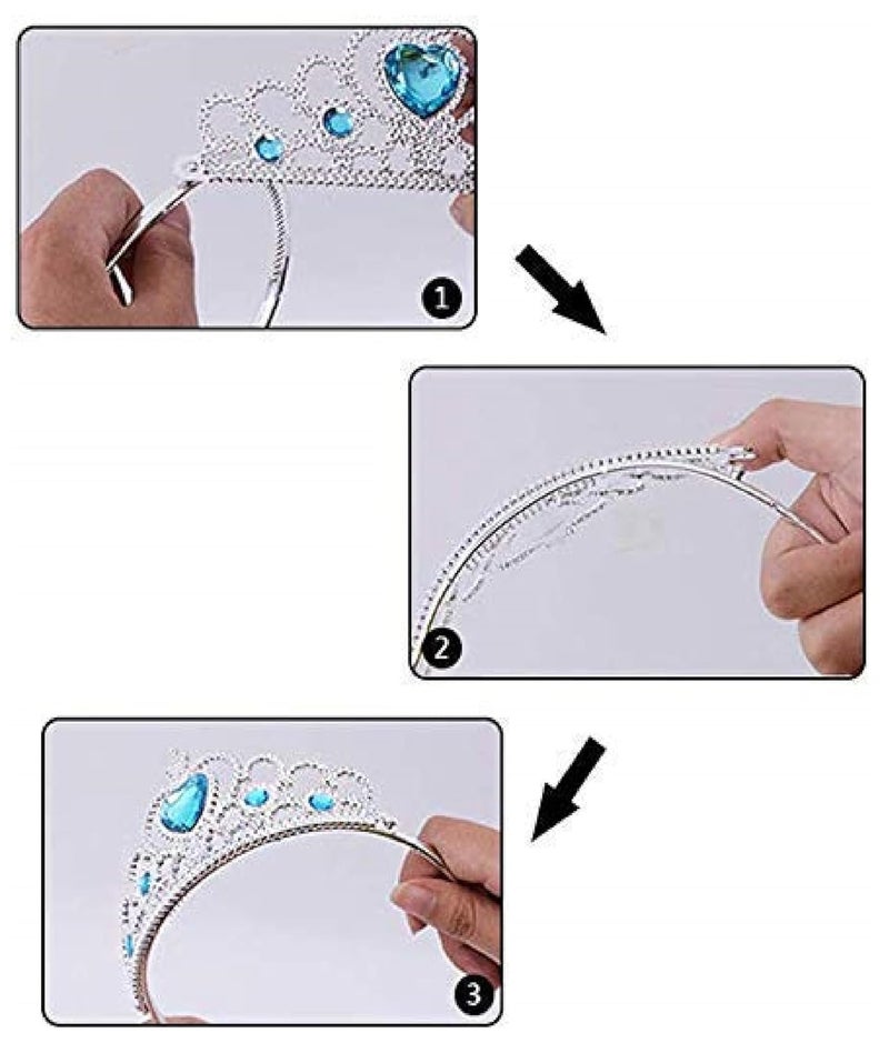 Fancy Steps Princess Accessories for Girls | Birthday Party Elsa Accessories, Crown Wand, Unicorn Headband and Wig for Fairytale (Stick,Crown,Wig) - Image 3
