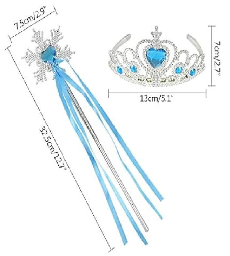Fancy Steps Princess Accessories for Girls | Birthday Party Elsa Accessories, Crown Wand, Unicorn Headband and Wig for Fairytale (Stick,Crown,Wig) - Image 5