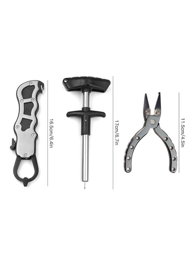 NIBEMINENT 3-Piece Mini Portable Fishing Tools Combo Set Black 26 x 19cm - Image 2