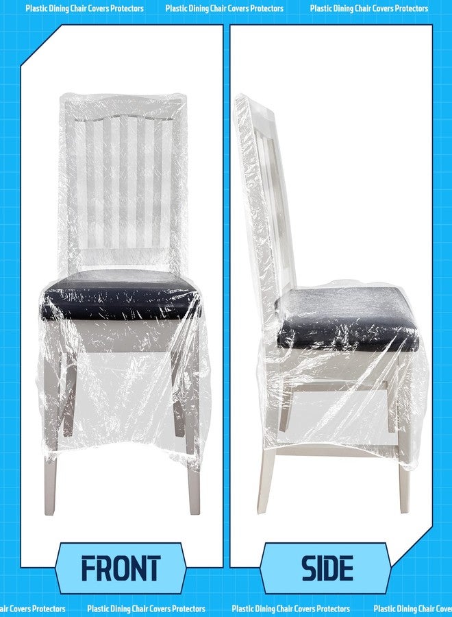 Remagr 8 Pcs Plastic Dining Chair Covers Protectors Clear Protector Waterproof Seat Cover, Fit W/21 x D/20 Inch - Image 5