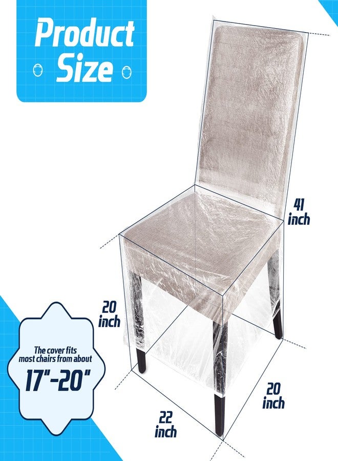 Remagr 8 Pcs Plastic Dining Chair Covers Protectors Clear Protector Waterproof Seat Cover, Fit W/21 x D/20 Inch - Image 2