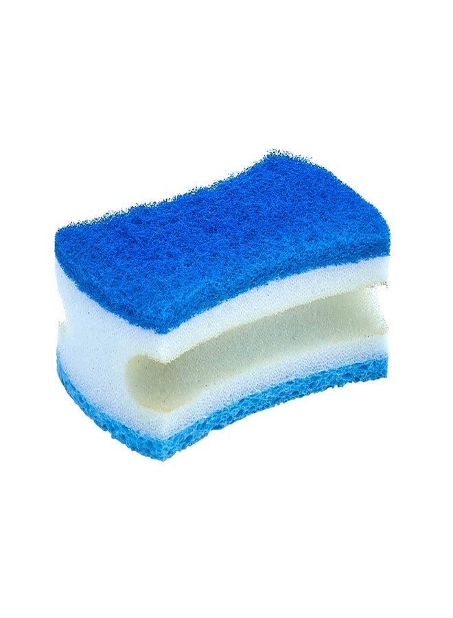 Superio Non-Scratch Scrub Sponge with A Comfortable Grip, Heavy Duty Duel Sided Kitchen Scrubber Sponge Cellulose Scrub Sponge, Scratch Free, with Scouring Pad Set, 1 Sponge, Blue - Image 1